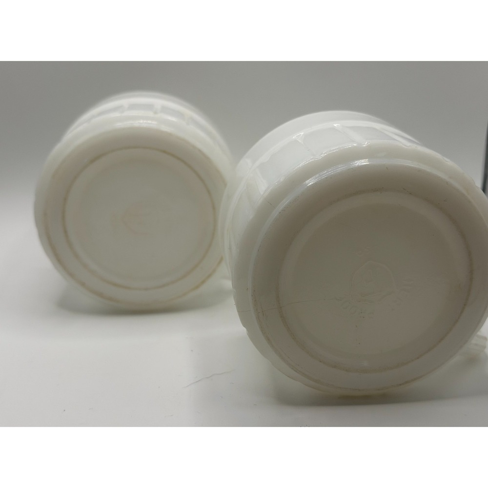 Federal Vintage Set of 2 White Glass Milk Glass Coffee Cups - Picture 6 of 10